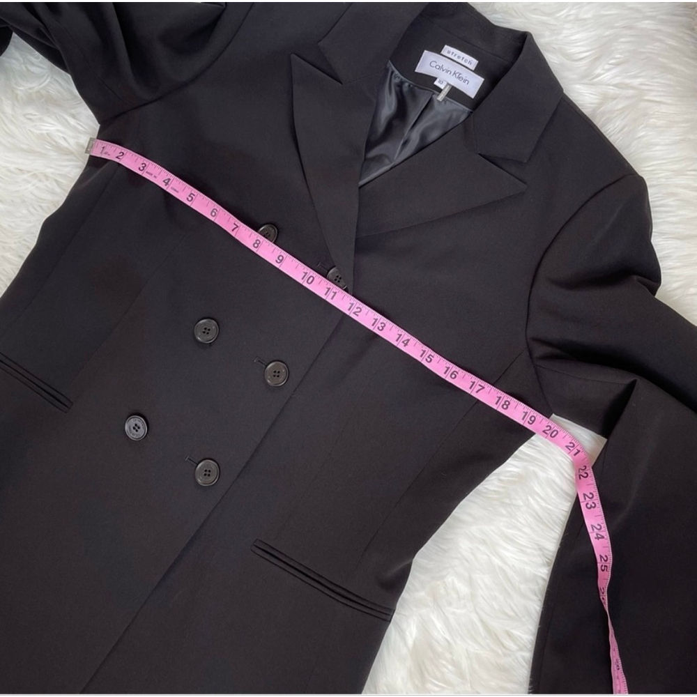 Calvin Klein Black Stretch Double Breasted Blazer NWT Size 10 Women’s - Picture 10 of 11